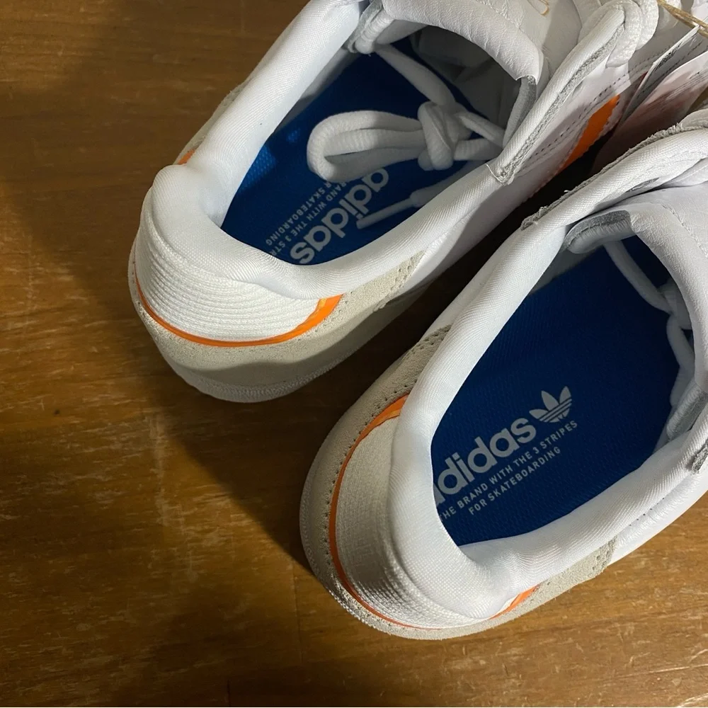 Size 9.5 - adidas Tyshawn Low White Orange Gold